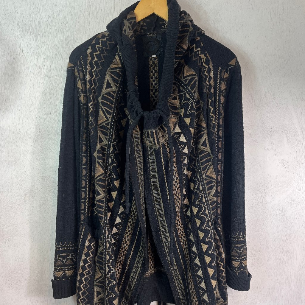 Johnny Was Biya Embroidered Cardigan Sweater Size Large